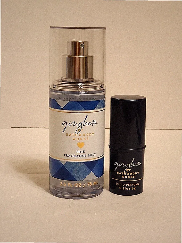 Bundle Bath & Body Works Gingham Mist Spray & Solid Perfume Stick .21 oz New